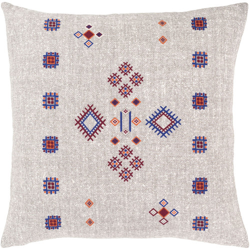 18" Gray with Diamond Pattern Woven Square Throw Pillow Cover