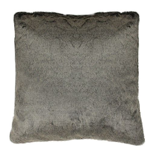 18" Brown Faux Fur Plush Indoor Square Throw Pillow