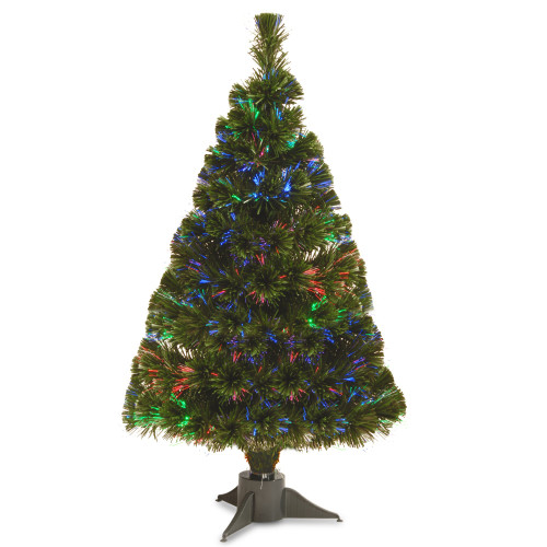32" Pre-Lit Ice Artificial Fiber Optic Christmas Tree, Multicolor LED Lights