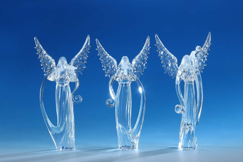 Set of 6 Clear Contemporary Christmas Loop Angel Figurines 11.25"