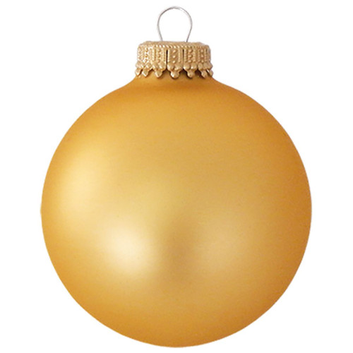 8ct Honey Gold Glass Christmas Ball Ornaments 2.5" (67mm)