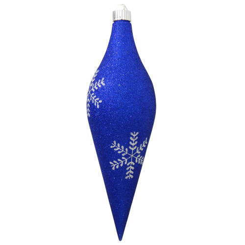 Blue and Silver Shatterproof Christmas Long Drop Ornament 12.5" (320mm)