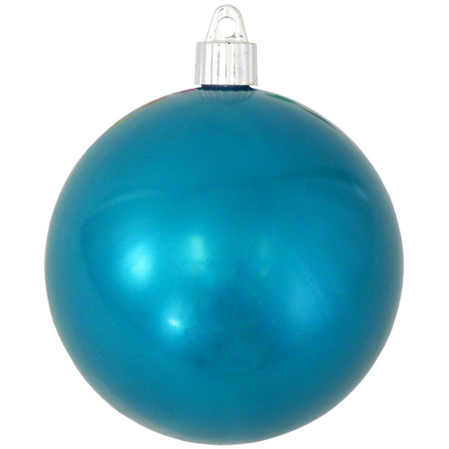 4ct Tropical Blue Shatterproof Shiny Finish Christmas Ball Ornaments 4" (100mm)