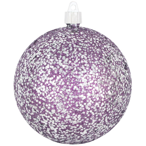 4ct Purple and Silver Shatterproof Christmas Ball Ornaments 4.75" (120mm)