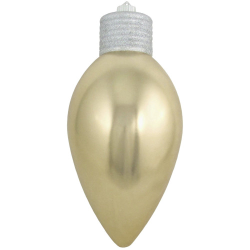 12" Gold and Silver Shatterproof Shiny C9 Light Bulb Christmas Ornament
