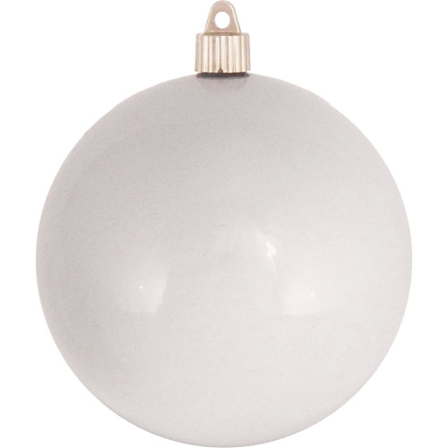 4ct Milk White Shatterproof Shiny Finish Christmas Ball Ornaments 4.75" (120mm)