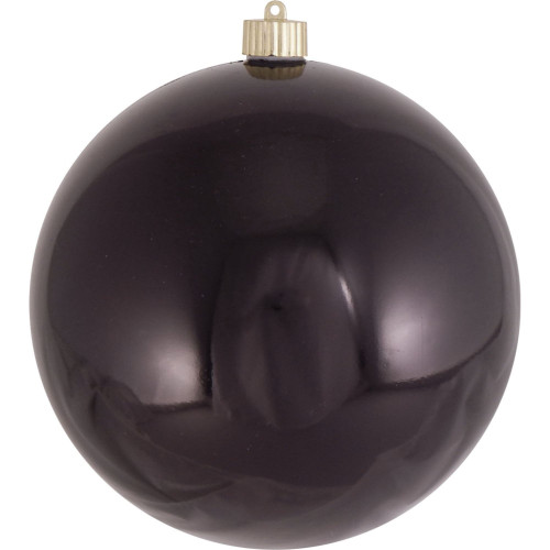 Onyx Black Shatterproof Shiny Christmas Ball Ornament 8" (200mm)