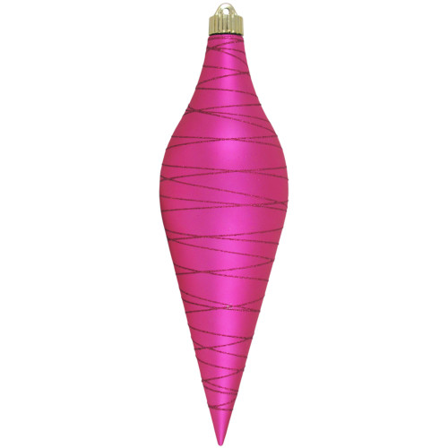 Glamour Pink Long Drop with Cabernet Tangles Shatterproof Christmas Ornament 12.5" (320mm)