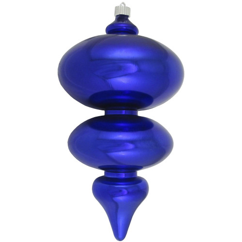 Azure Blue Shatterproof Shiny Christmas Jumbo Finial Ornament 15" (380mm)