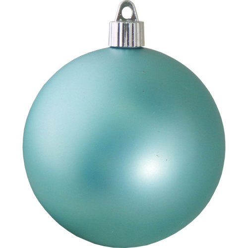 4ct Serenity Blue Shatterproof Velvet Finish Christmas Ball Ornaments 4" (100mm)