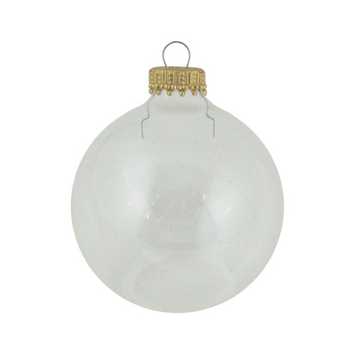 8ct Clear Glass Christmas Ball Ornaments 2.5" (67mm)