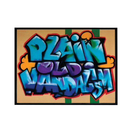 46" Artistic "Plain Old Vandalism" Hand-Painted Artwork Wall Decoration