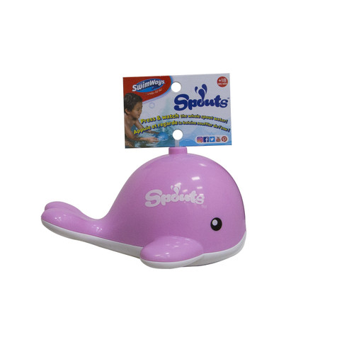 6" Pink and White Spouts Whale Swimming Pool Water Toy - 32556584