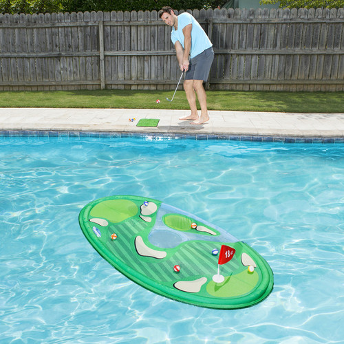 66" Green Floating Pro-Chip Spring Golf Swimming Pool Game - 32556795