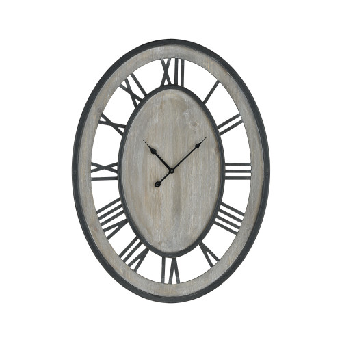 32” White and Gray Oval Cockspur Street Wall Clock