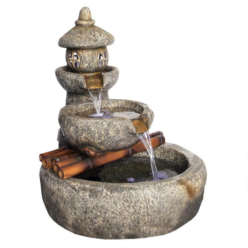 25.5" Pagoda Springs Indoor/Outdoor Garden Fountain