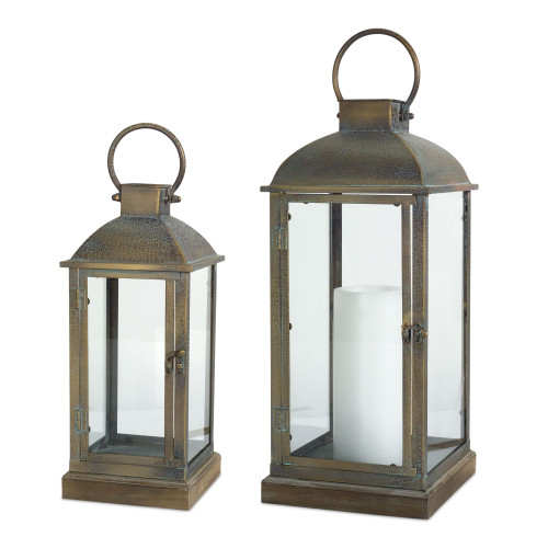 Set of 2 Antique Candle Lantern 19.75"