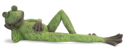 38.25” Aged and Weathered Looking Laying Frog Decorative Figurine