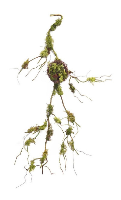 Pack of 4 Forest Inspired Green Moss and Twig Swags with Nest 36" - Unlit