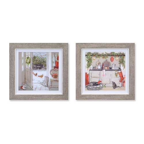 Set of 6 Gray and White 2 Assorted Home Print Frame 35"