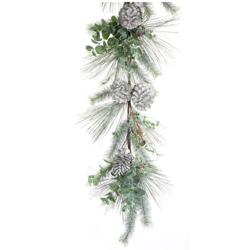 Set of 2 Pine and Eucalyptus Floral Artificial Christmas Garland 5'