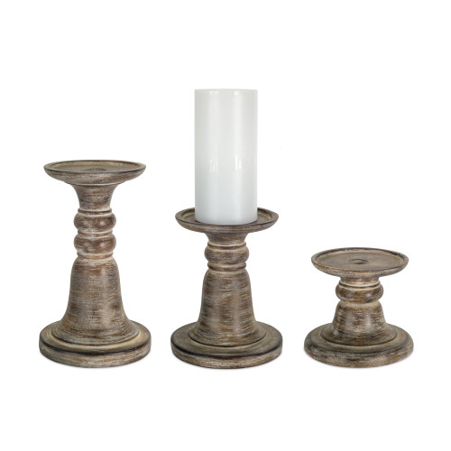 Set of 3 Antique Candle Holder 9.25"