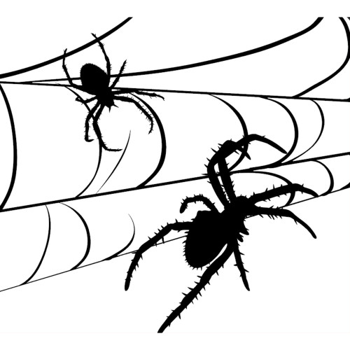 7' x 8' Black and White Spiders Halloween Split Car Garage Door Banner