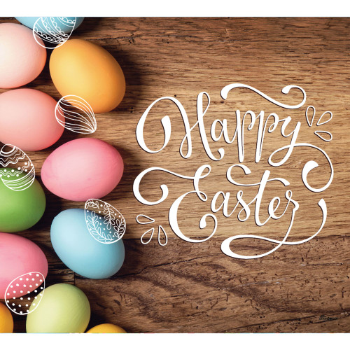 7' x 8' Brown and Pink Eggs Easter Single Car Garage Door Banner