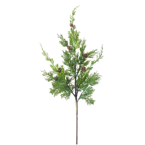 Pack of 12 Green Pine with Brown Cone Artificial Sprays 16" - 34152024
