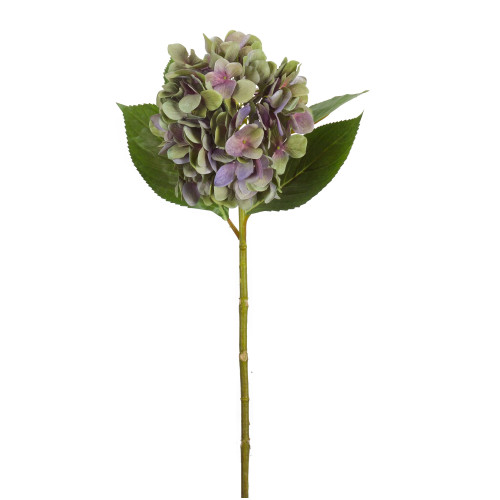 Set of 12 Green and Lavender Hydrangea Stem Artificial Flowers 26" - 33390241