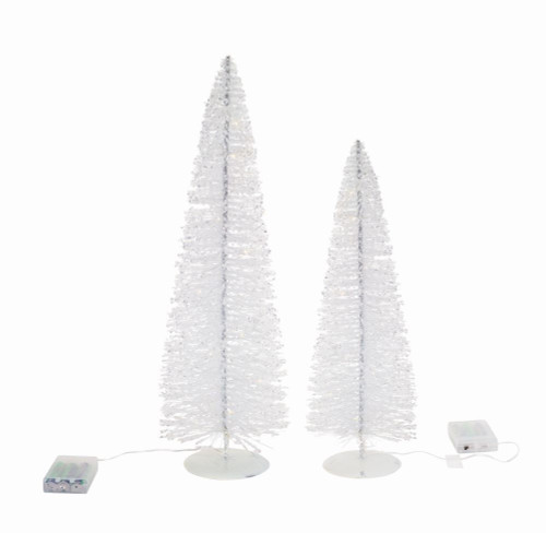 Set of 4 White Artificial Christmas Decorative Tree Light with Stand 21" - 32801365