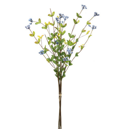 Set of 12 Deep Purple and Green Berry Bundle Spray, 21”