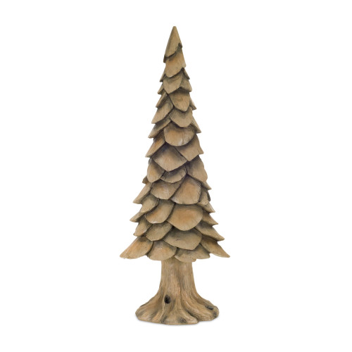 24.5" Brown Resin Christmas Tree Table Top Decoration