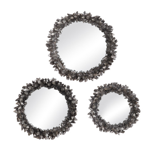 Set of 3 Resin Galena Round Resin Mirrors 16.5"
