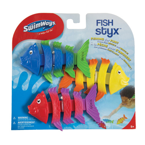 Set of 3 Red and Blue Fish Styx Dive Sticks Swimming Pool Toys 4.25" - 32556582