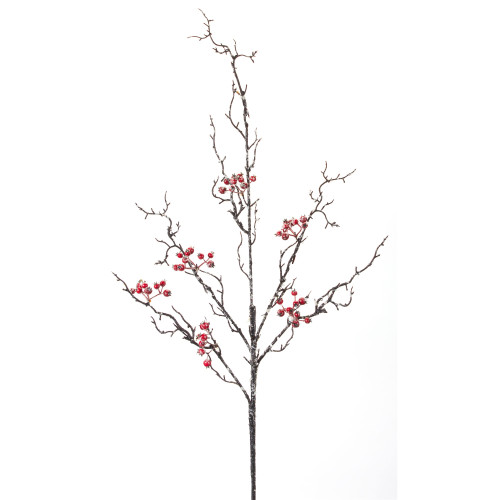 Pack of 12 Brown and Red Berry Christmas Branches 8.5"