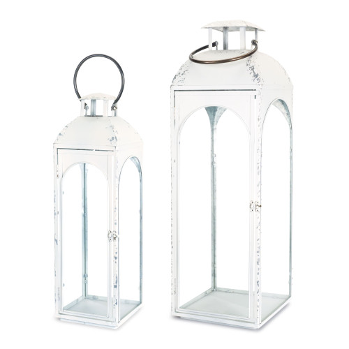 Set of 2 Metal Framed Lantern 30.75"