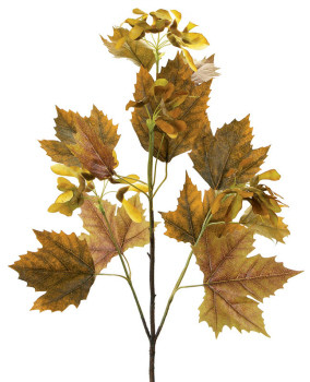 Set of 6 Yellow and Green Norway Maple Spray 33"