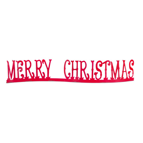 Set of 2 Red Iron Decoration Merry Christmas Sign - 34.25"
