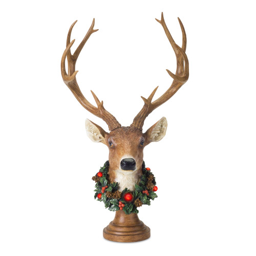 21.25" Brown Battery Operated Deer Bust with Light and Timer - 34152131