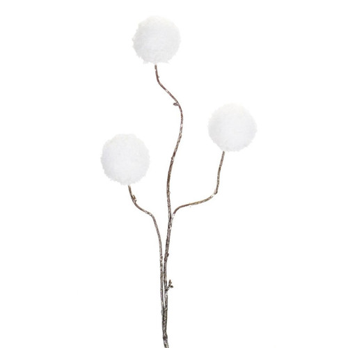 Club Pack of 12 Brown and White Frosted Finish Artificial Snowball Sprays 31.5"