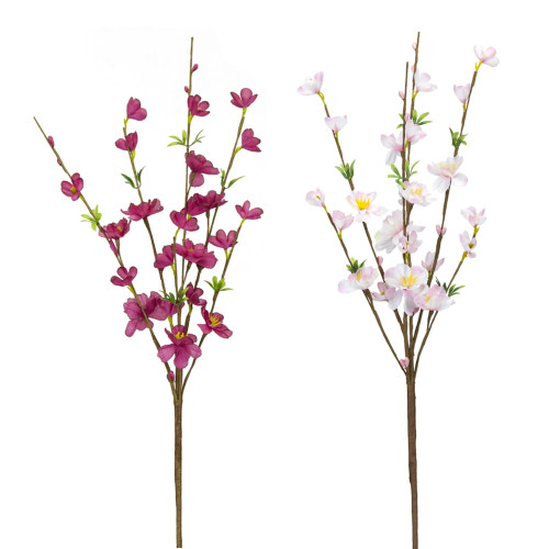 Set of 12 Fuchsia Pink and White Artificial Blossom Spray, 20”