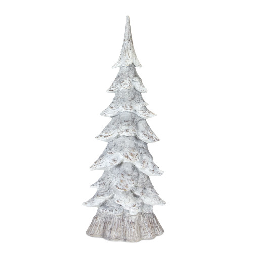 15.75" White Decorative Resin Tree