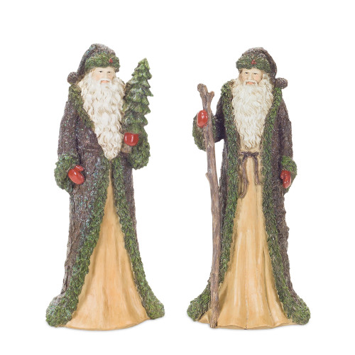 Set of 2 Multi-Color Christmas Santa Claus Table Top 13.25"