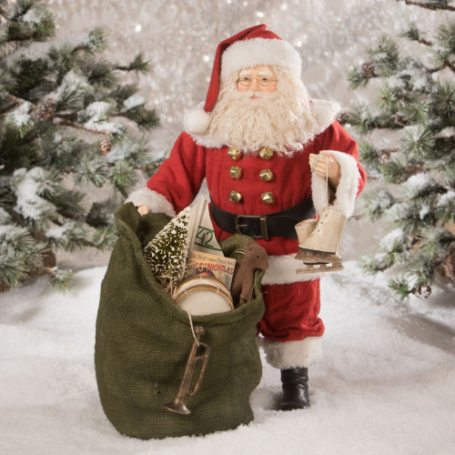 15.5" Red and White Vintage Santa Jingles with Bells Christmas Tabletop Figurine