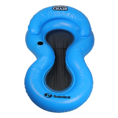 61-Inch Inflatable Blue Chill Swimming Pool Floating Lounge Chair