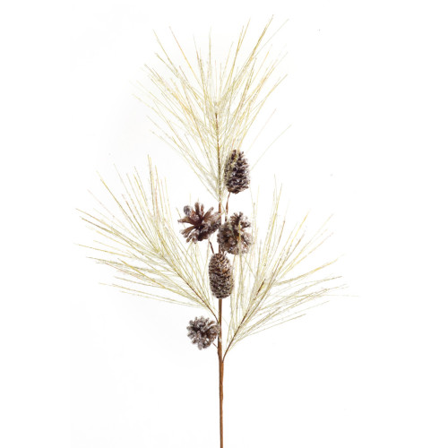 Club Pack of 12 Green and Brown Frosted Finish Pine Cone Sprays 34"