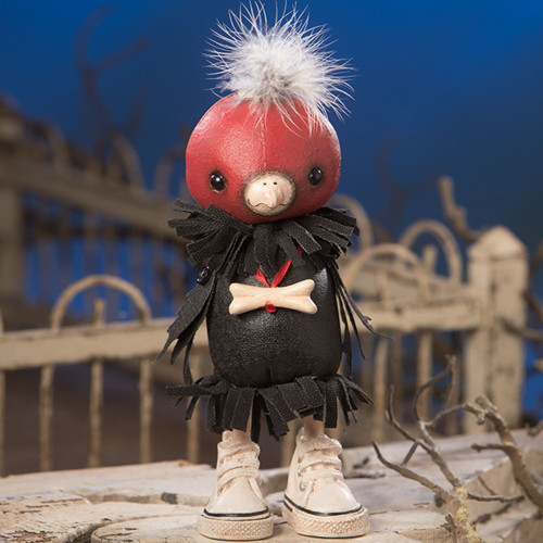 7" Black and Red Baby Vulture Halloween Figurine