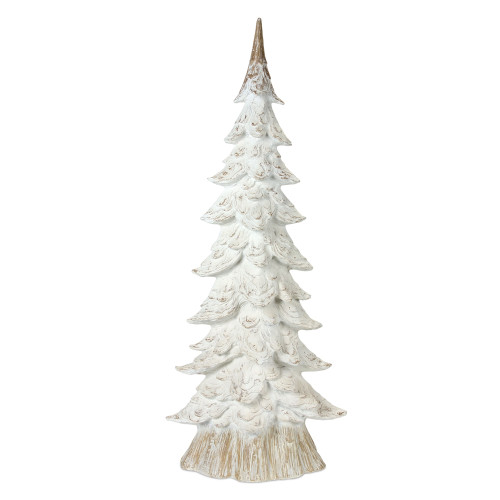 14" Frosted White Decorative Resin Tree