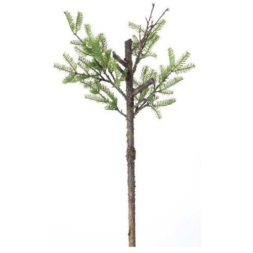Set of 4 Green and Brown Pine Sapling Artificial Plastic Branch, 33"